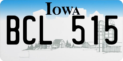 IA license plate BCL515