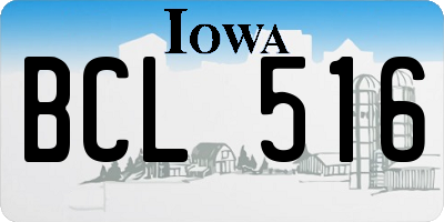 IA license plate BCL516