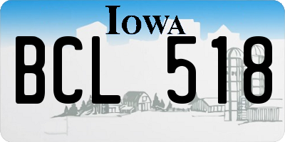 IA license plate BCL518