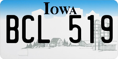 IA license plate BCL519