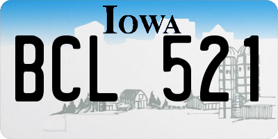 IA license plate BCL521