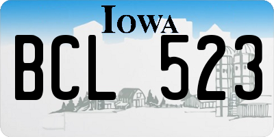 IA license plate BCL523