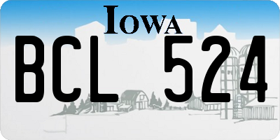 IA license plate BCL524