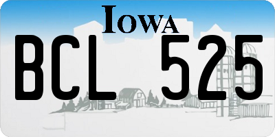 IA license plate BCL525