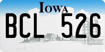 IA license plate BCL526