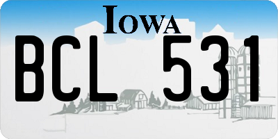 IA license plate BCL531