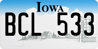 IA license plate BCL533