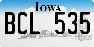IA license plate BCL535