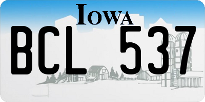 IA license plate BCL537