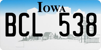 IA license plate BCL538