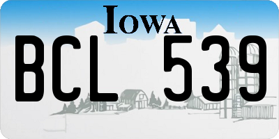 IA license plate BCL539