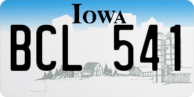 IA license plate BCL541