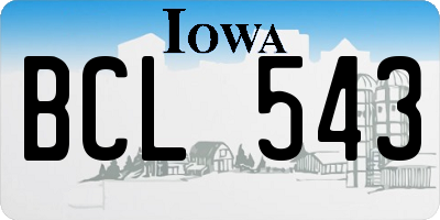 IA license plate BCL543