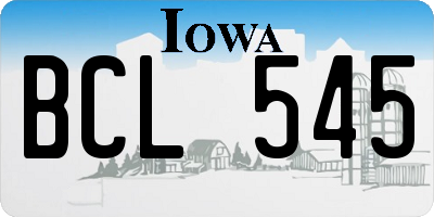 IA license plate BCL545