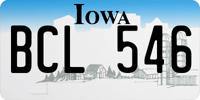 IA license plate BCL546