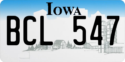IA license plate BCL547