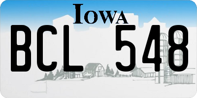 IA license plate BCL548