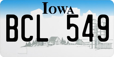 IA license plate BCL549