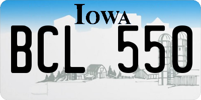 IA license plate BCL550