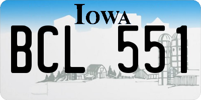 IA license plate BCL551