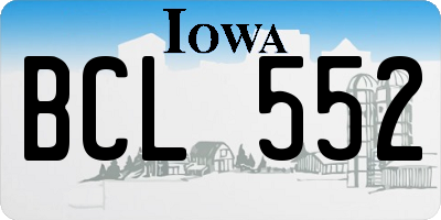 IA license plate BCL552