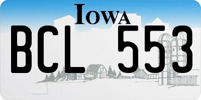 IA license plate BCL553