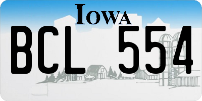 IA license plate BCL554