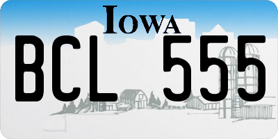 IA license plate BCL555