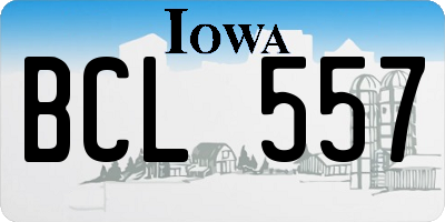 IA license plate BCL557