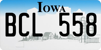 IA license plate BCL558