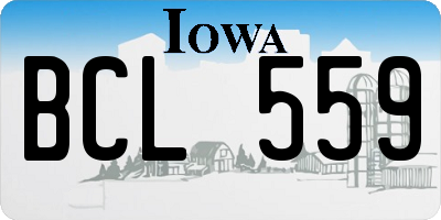 IA license plate BCL559
