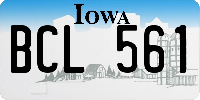 IA license plate BCL561
