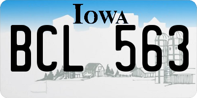 IA license plate BCL563