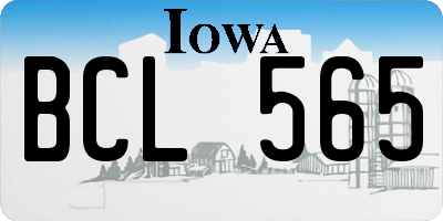 IA license plate BCL565