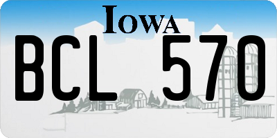 IA license plate BCL570