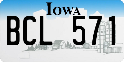 IA license plate BCL571