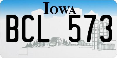 IA license plate BCL573