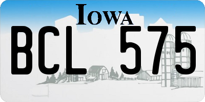 IA license plate BCL575
