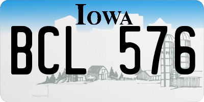 IA license plate BCL576