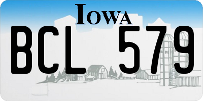 IA license plate BCL579
