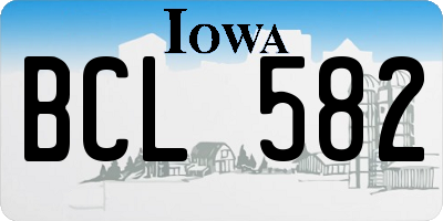 IA license plate BCL582