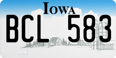 IA license plate BCL583