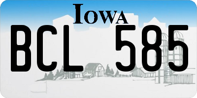 IA license plate BCL585