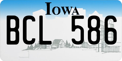 IA license plate BCL586