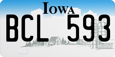 IA license plate BCL593