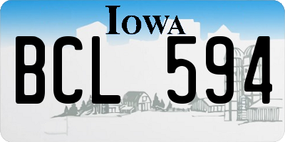 IA license plate BCL594