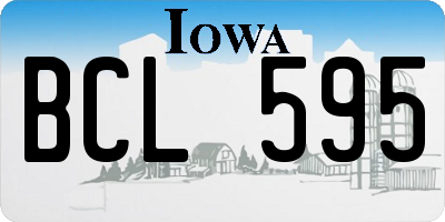 IA license plate BCL595
