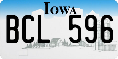 IA license plate BCL596
