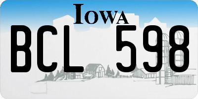 IA license plate BCL598