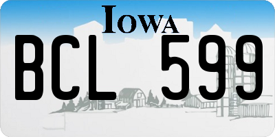 IA license plate BCL599